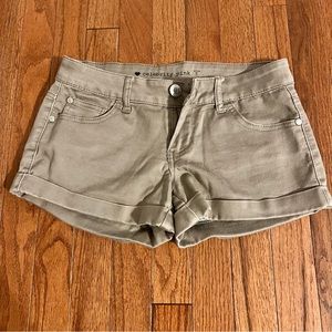 Brown 5 pocket stretch shorts